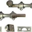 QCAA Solid Brass Dutch Door Bolt, 6", Brushed Satin Nickel, 2 Pack, Made in Taiwan