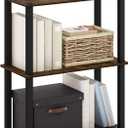 Furinno TURN-S-TUBE Storage Shelves, 3-Tier Book Shelf, Corner Shelf, Toolless Open Shelves, for Organization and Storage, Living Room, Garage, Home Office, Amber Pine