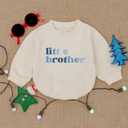 2PCS Baby Boy Little Bro Romper Set, Baby Bodysuit, Newborn Boy Gift, Baby Boy Outfit, Cute Little Bro Baby Outfit