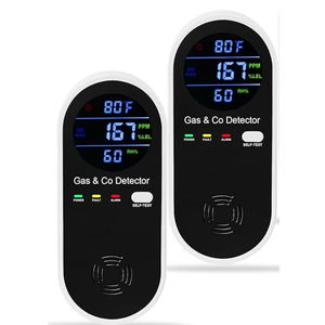 Gas & Carbon Monoxide Detector, 4-in-1 Carbon Monoxide Alarm,Fahrenheit(°F) & Humidity,Natural Gas Detector,Methane,Propane & CO Detector for Home,RV,Apartment