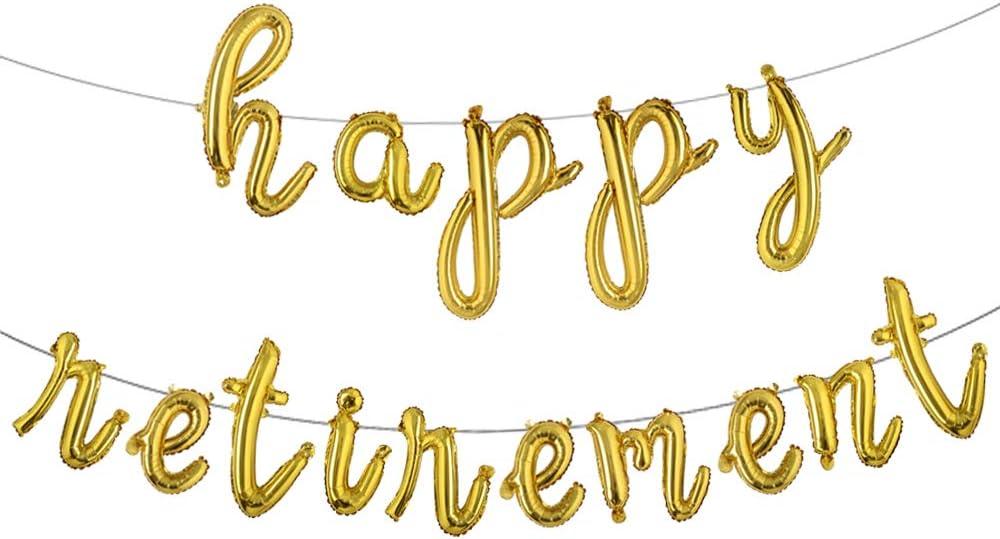 Set of 15 Happy Retirement Balloons Party Decorations The Legend Has Retired Balloons Happy Retirement Banner Balloons (L RETIREMENT GOLD)