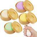 4 PCS Colorful Dumpling Squishes Stress Balls Fidget Sensory Toys,Simulation Food Squishies Bun with Little Steamer Squeeze Dough Ball Stress Relief Hand Toy,Anti-Anxiety Stretchy Toy for Kids Adult