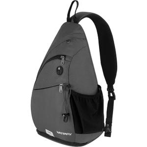 WATERFLY Sling Bag Crossbody Backpack: Over Shoulder Daypack Casual Cross Chest Side Pack, Large (Gray)