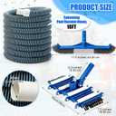 Pool Vacuum Kit Swimming Pool Vacuum Head with 1-1/2" x 30 ft Hoses Flexible Head with Wheels and 14 '' Cleaning Brush for Inground Swimming Supplies (with Bristles)