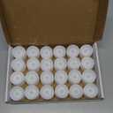 Homemory 24Pcs Flickering Flameless Candle Battery Operated, 200+Hours Fake Electric LED Tea Lights for Votive, Centerpiece Table Decorations, Wedding, Aniversary, Halloween, Christmas (Warm White Glow  White Body)