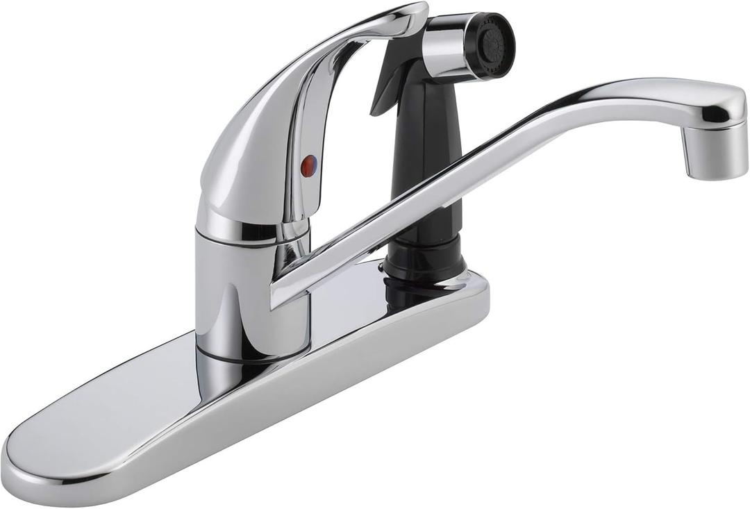 Peerless Single-Handle Kitchen Sink Faucet with Integrated Side Sprayer, Chrome P114LF