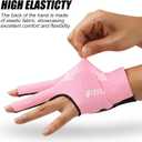Billiards Glove Professional 3-Finger Pool Glove for Left Hand, Snooker Cue Gloves for Men and Women (Small, Light Pink)