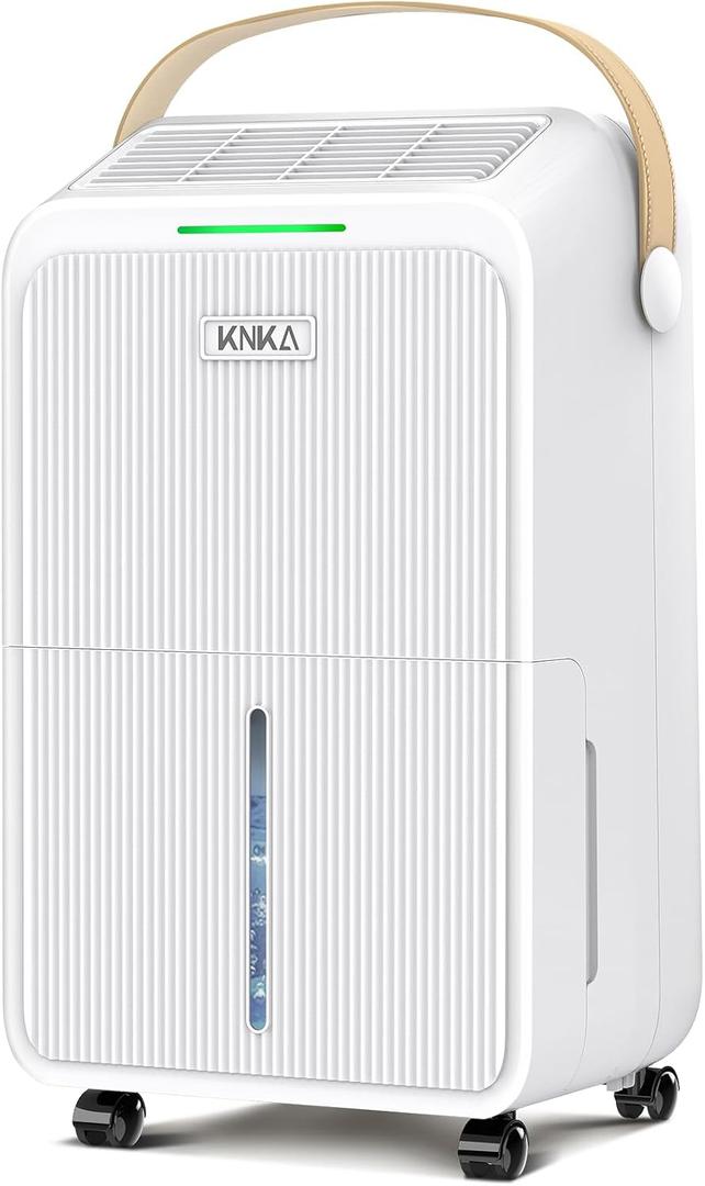 KNKA 2500 Sq.Ft Dehumidifier for Basement with Drain Hose Max 34 Pints, Dehumidifiers for Home, Bedroom, Bathroom, Large Room, Three Modes, Intelligent Humidity Control, Dry Clothes, 24HR Timer