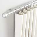 AmaSturdy Adjustable Curtain Rod for Windows with Round Finials, Easy Installation, 1-Inch Rod, 36" to 72", Nickel, 1-Pack