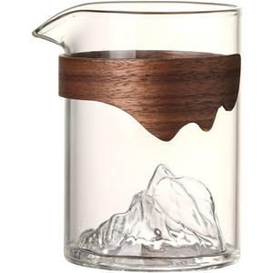 Glass Gong Dao Bei, Chinese Glass Teacup Cha Hai, Kung Fu Tea Fair Cup, Tea Serving Pitcher with Wooden Handle