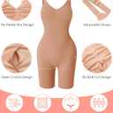 Women's Seamless Shapewear Tummy Control Bodysuit Body Shaper V Neck Seamless Butt Lifter Full Shaping Bodyshapers (XL)