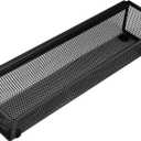 Faridabio Drawer Organizer, Silverware Organizer for Kitchen Cutlery Tray Utensil holder with Interlocking Mesh Metal Flatware Storage (1 pcs) (BLACK( ONE PACK ))