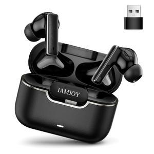 IAMJOY Gaming Earbuds, 20ms Low Latency, Active Noise Cancelling with 6 Mic, 2.4GHz & Bluetooth, 35 Play Time, Wireless Earbuds Compatible with Meta Quest 3/2, PS5/4, Steam Deck, VR, Switch, PC (Black)