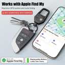 Oaridey Keychain, Works with Apple Find My, Carabiner Car Key Chain with GPS Tracker, Heavy Duty Key Finder for Luggage, Bags, Anti-Lost Key Tracker with 2-Year Battery Life, High-Precision, Black