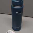 Insulated Water Bottle with Silicone Boot (36hrs Cold/18hrs Hot) - DIY Stickers, Leakproof, BPA Free, 24 oz [2-IN-1 LID] (Cyan)