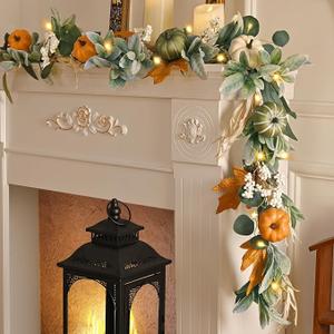 Fall Wreaths for Front Door Outside, 20'' Farmhouse Autumn Door Wreath with Lights Pumpkins Outdoor Fall Decorations for Home Porch Thanksgiving Harvest Table Centerpiece Fall Wreaths for Front Door Outside, 20'' Farmhouse Autumn Door Wreath with Lights Pumpkins Outdoor Fall Decorations for Home Porch Thanksgiving Harvest Table Centerpiece