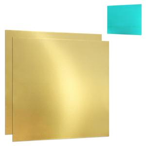 2 Pcs Brass Sheet, 6" x 6" x 0.01'', 28 Gauge(0.3mm) Thickness, No Scratches, Double-Side Film Attached Brass Plates