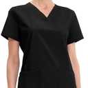 Cherokee Scrubs for Women V-Neck Top, 3 Pockets, Fade Resistant, Soft Stretch Fabric with Shirttail Hem & Side vents - WW665, 4XL