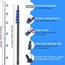 30 Foot High Ceiling Duster Kits with 4.7-24 FT Carbon Fiber Extension Pole, Feather Duster, Cobweb Duster, Ceiling Fan Duster, Window Squeegee & Cleaner with Pole 24 Ft