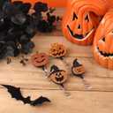 2 x 4pcs Halloween Funny Pumpkin Badge Reels, Id Badge Holder Fall Party Badge Reel Retractable Badge Fixed Scroll for Students Lanyard Supplies Halloween Party