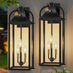 Dusk to Dawn Exterior Lighting Fixtures,24" Jumbo Foyer Light Scones 2 Pcs