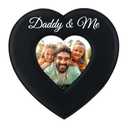 PETCEE Daddy and Me Picture Frame- 4 x 4 Heart Christmas Keepsake Gifts for Dad Daddy Picture Frame Gifts from Daughter Christmas Thanksgiving Birthday Valentines' Day Fathers' Day Gift for Dad Pack Of 2