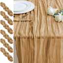 6PCS Table Runner Cheesecloth 10FT Khaki Boho Gauze Cheese Cloth Rustic Sheer Table Runners for Wedding Bridal Baby Shower Party Decoration