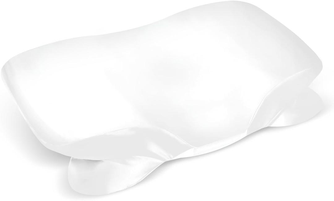 Polyester, Spandex blend Pillowcase for Zelimun Cervical Pillow Only, Ergonomic Case, Smooth & Soft Pillowcase for Sleeping, White Pillow Cover with Zipper