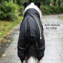 Dog Raincoat for Medium Large Dogs,rain Jacket Coat, Full Leg Coverage Waterproof Rain Suit with Detachable Hood & Tail, Reflective Strips, Snag-Free Top Zipper (Black for Boy, XXX-Large)