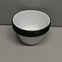 Maxdot Set of 6 Enamelware Popcorn Bowl 1.2 Quart Reusable Popcorn Serving Bowls Buckets Containers for Family Cinema Nights and Camping Party Shatterproof Classic White with Black Rim