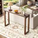 Solid Wood Console Table - Narrow Entryway Table, 47.2 Inch Sofa Tables Behind Couch, Farmhouse Console Tables for Entryway, Hallway, Living Room, Foyer, Easy Assembly - Walnut