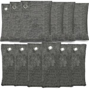 Charcoal bags Odor Absorber Activated Bamboo Charcoal Air Purifying Bag for Home Odor Eliminator Car Air Freshener for Closet Deodorizer Shoe Room Basement Litter Box Pet safe Bag-6x150g,6x50g