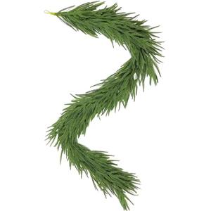 YUGALI 6ft Christmas Norfolk Pine Garland for Mantle with Lights Realistic Real Touch Holiday Decorations Fireplace Stairs Railing Door Frame Indoor Outdoor Décor Lighted Full Flocked Winter Greenery