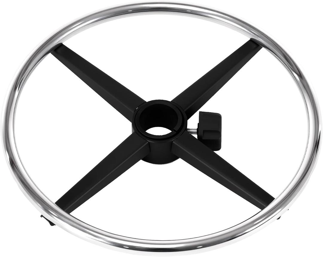 Frassie 17.7 inch Metal Chrome Office Stool Foot Rest Ring, Black Studio Drafting Chair Footrest Ring (Silver)