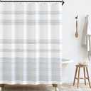 jinchan Blue and White Shower Curtain for Bathroom Modern Farmhouse Striped Waterproof Fabric Shower Curtain Set with 12 Hooks Machine Washable 70x72 Inches