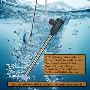 120V 1300W Portable Fully Submersible Electric Pool and Hot Tub Immersion Water Heater
