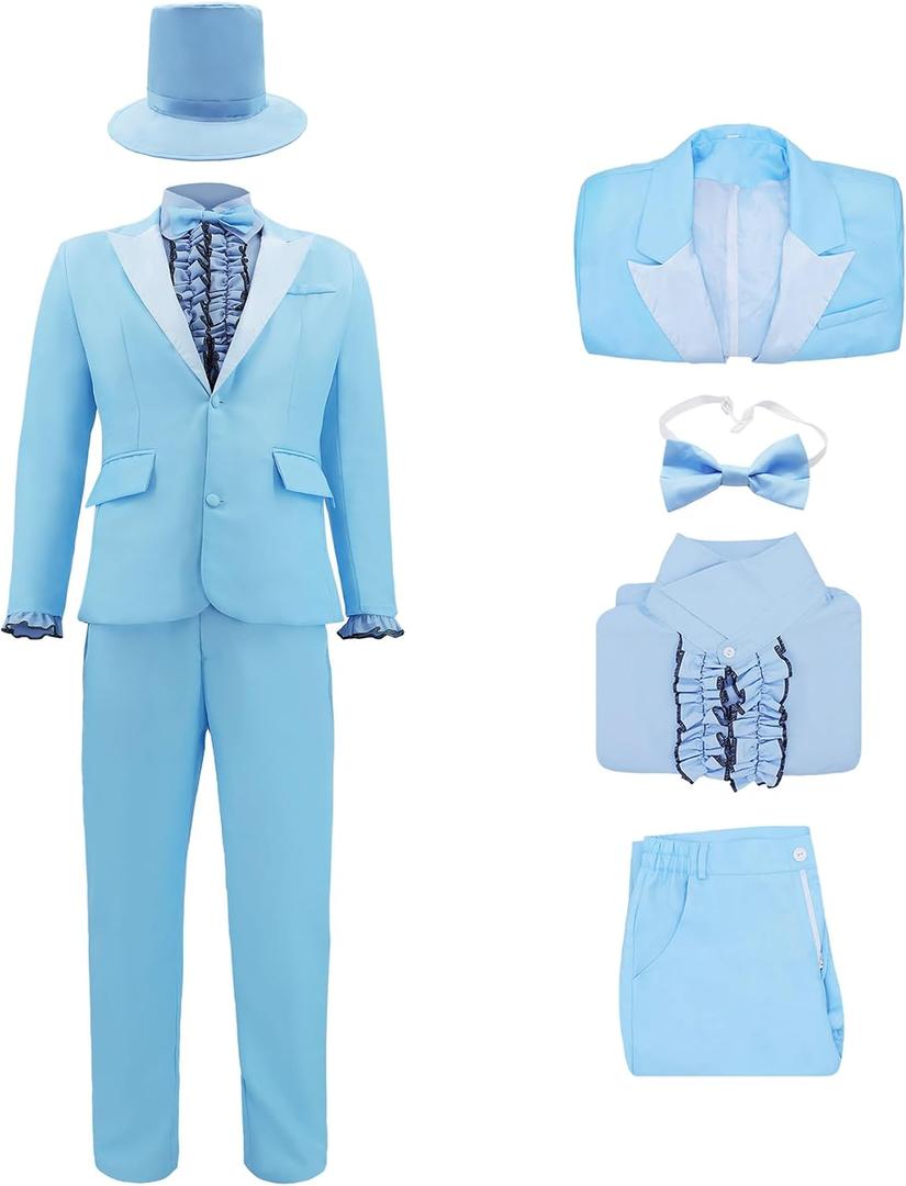Orange Costume Suits Blue Blazer Tuxedos Halloween Outfits Cosplay Costumes (Blue, XXXL)