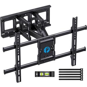 Pipishell Full Motion TV Wall Mount for Most 37-75 Inch TVs up to 132lbs, Wall Mount TV Bracket Articulating Swivel Tilt Extension Leveling Max VESA 600x400mm Fits 12/16" Wood Stud, PILFK1