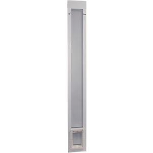 Ideal Pet Products Aluminum Pet Patio Door, Adjustable Height 77-5/8" to 80-3/8", 5" x 7" Flap Size, White