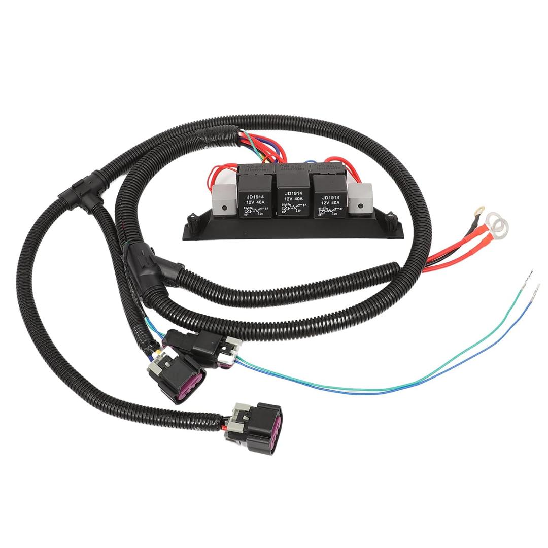 Dual Speed Electric Fan Control Wiring Harness Kit Compatible for Silverado Avalanche Suburban Tahoe Avalanche Fan Control Wiring Harness for Yukon Sierra Replaces#674-00923