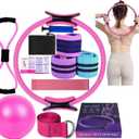 Pilates Essentials Kit for Women, Yoga Sets at Home for Women, Pilates Rings Booty Bands, Hip Exercise Band Yoga Ball 25cm Figure 8 Resistance Band for Stretching