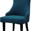 Liykimt Stretch Wingback Side Chair Slipcover-Accent Chair Cover Slipcover with Arm,Washable Upholstered Arm Dining Chair with Nailed Trim Protector for Dining Living Room Set of 1,Peacock Blue