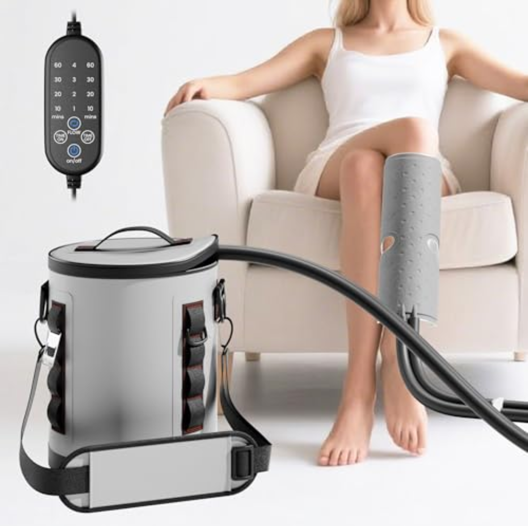 Cold Therapy Machine with Timer, Portable Ice Machine for Knee After Surgery, Shoulder Ice Area Accessory, Cryotherapy Pain Relief w/Shoulder,Knee Replacement Recovery System, Hip and Ankle.
