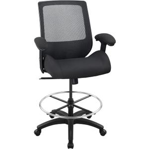 BOLISS Ergonomic Mesh Computer Office Drafting Chair with Super Soft Adjustable Arms Molded Foam Seat Cushion Lumbar Support and Big Foot Ring -Black (LB-2820D)