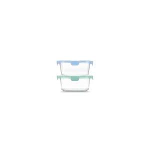 Ello Color Lock 2 pcs Glass Meal Prep Sets Leak-Proof Glass Food Storage Containers with Airtight BPA-Free Plastic Lids, Dishwasher, Microwave, and Freezer Safe, Purple Rain