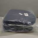 downluxe Indoor Chair Cushions for Dining Chairs, Soft and Comfortable Textured Foam Kitchen Chair Pads with Ties and Non-Slip Backing, 16" x 16" x 2", Navy, 6 Pack