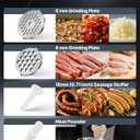 VEVOR Commercial Electric Meat Grinder, 5 lbs/min Capacity, #8 Industrial Meat Mincer with 2 Stainless Steel Blades, 2 Grinding Plates, 600W Heavy-Duty Sausage Maker Stuffer, for Kitchen, Restaurant