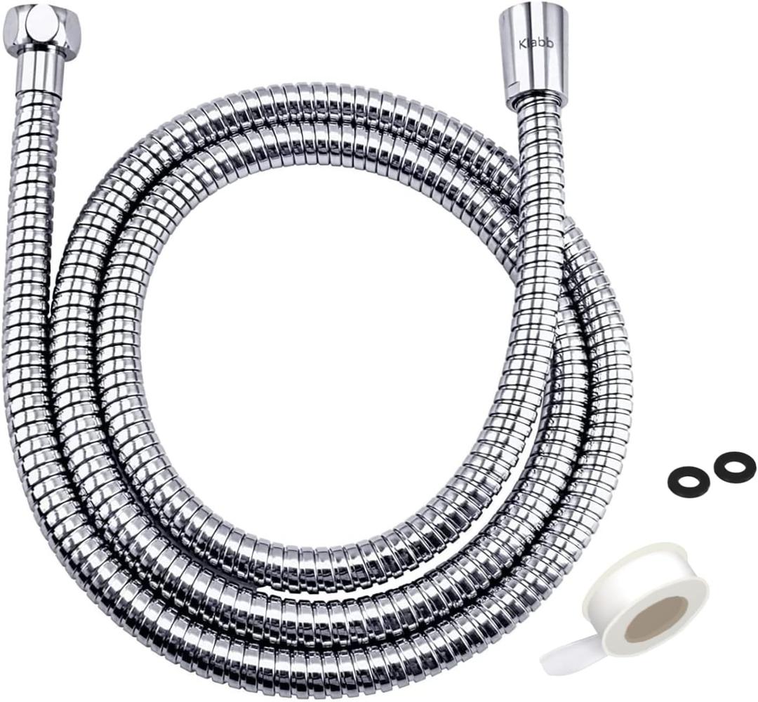 Klabb 96-Inch Extra Long Stainless Steel Shower Hose – Flexible, Anti-Kink Handheld Shower Head Hose with Brass Fittings, Leak-Proof, Corrosion-Resistant, Easy to Install Universal Replacement