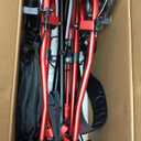 Rollator Walkers for Seniors with Seat, Lightweight Ultra-Compact Travel Rolling Walker, 350lbs Capacity, Heavy-Duty Extra-Wide Seat, Easy Folding, Height Adjustable for Tall Over 6ft, 8" Big Wheels (Red)