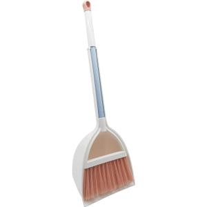 Mini Broom with Dustpan for Kids,Little Housekeeping Helper Set (White+Pink)